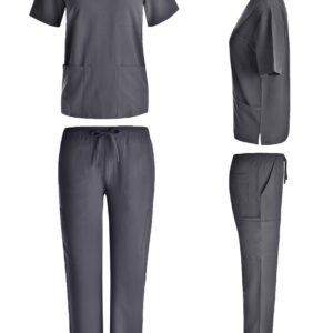 4-way stretch scrub set #1136 Pewter