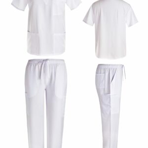 4-way stretch scrub set #1136 White