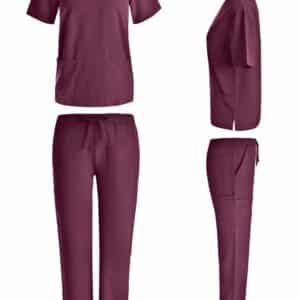 4-way stretch scrub set #1136 Wine