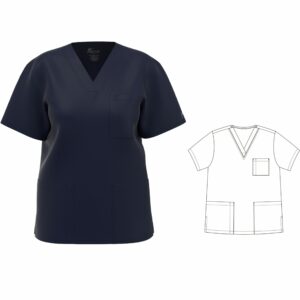 Unisex Scrub Top in Navy color