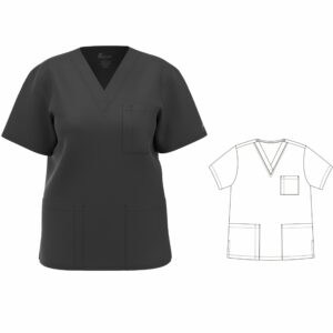 Unisex Scrub Top in Pewter color