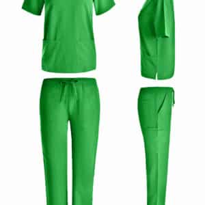 Unisex 4 Way stretch cargo scrub set in Apple Green color