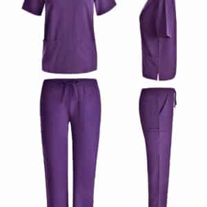 Unisex 4 Way stretch cargo scrub set in Grape color