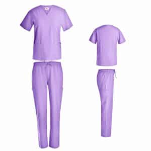 Unisex 4 Way stretch cargo scrub set in Lavender color
