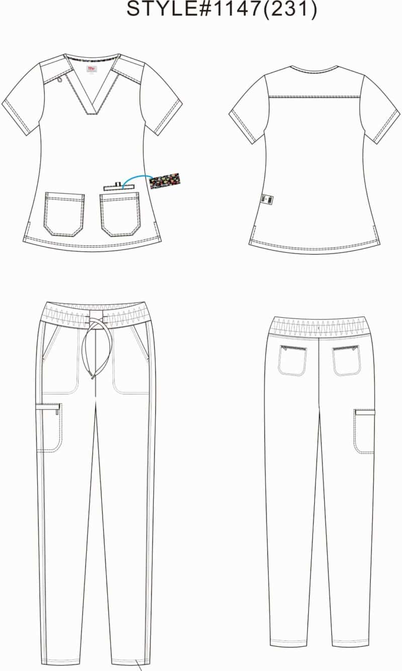 Ladies 4-Way Stretch Scrubs Style #1147 - Image 2