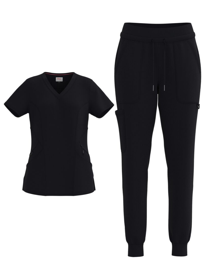 Ladies 4 Way Stretch Scrub Style #1148 Black By Bhu