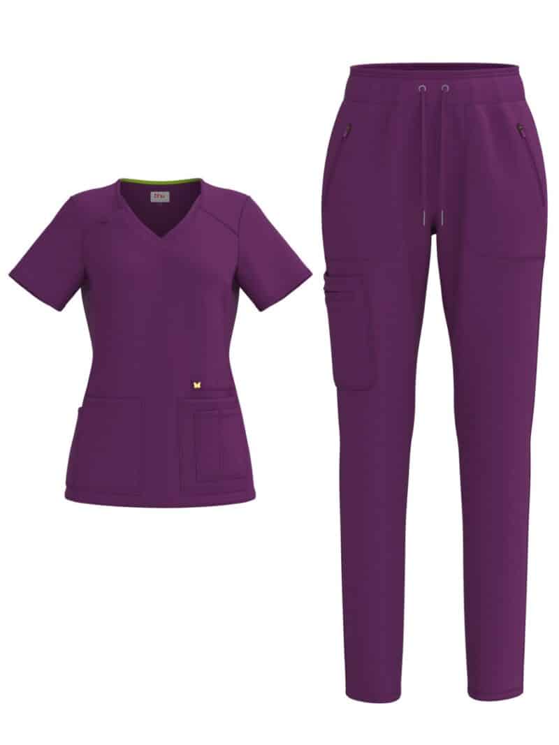 Ladies 4 Way Stretch Scrub Style #1149 Grape By Bhu