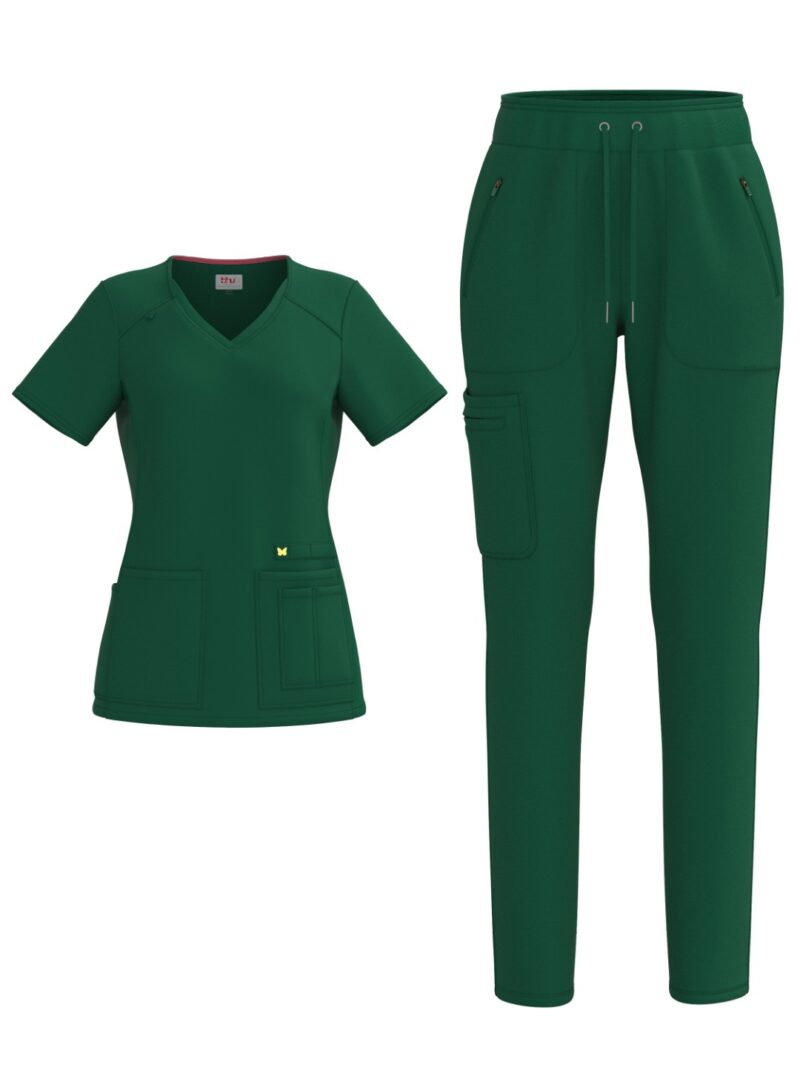 Ladies 4 Way Stretch Scrub Style #1149 Hunter Green By Bhu
