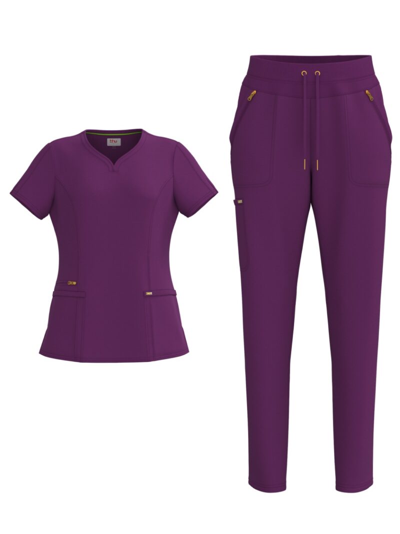 Ladies 4 Way Stretch Scrub Style #1150 Grape By Bhu