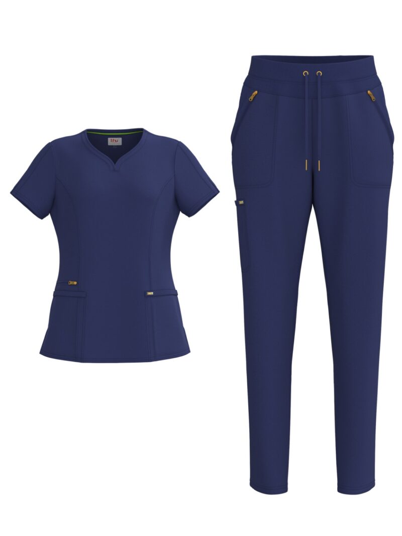 Ladies 4 Way Stretch Scrub Style #1150 Navy By Bhu