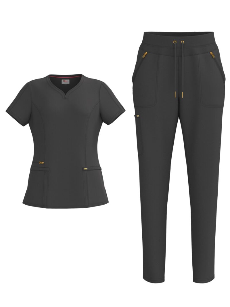 Ladies 4 Way Stretch Scrub Style #1150 Pewter By Bhu
