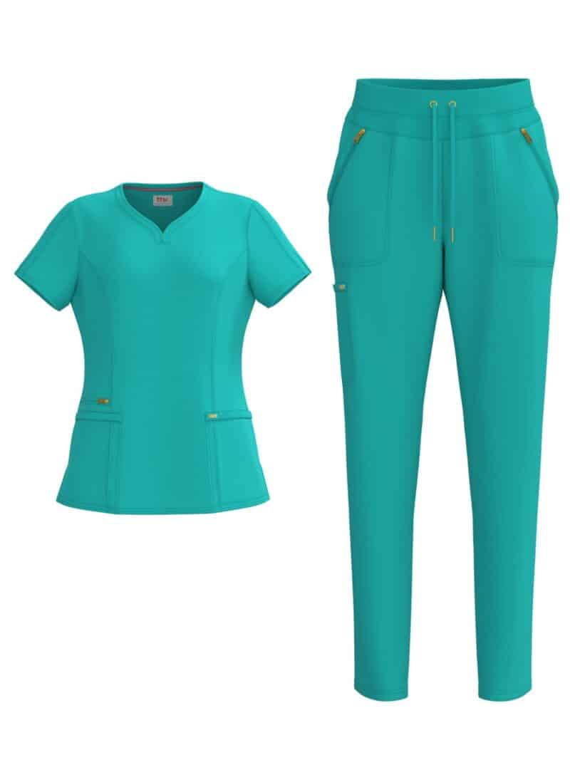 Ladies 4 Way Stretch Scrub Style #1150 Teal Green By Bhu