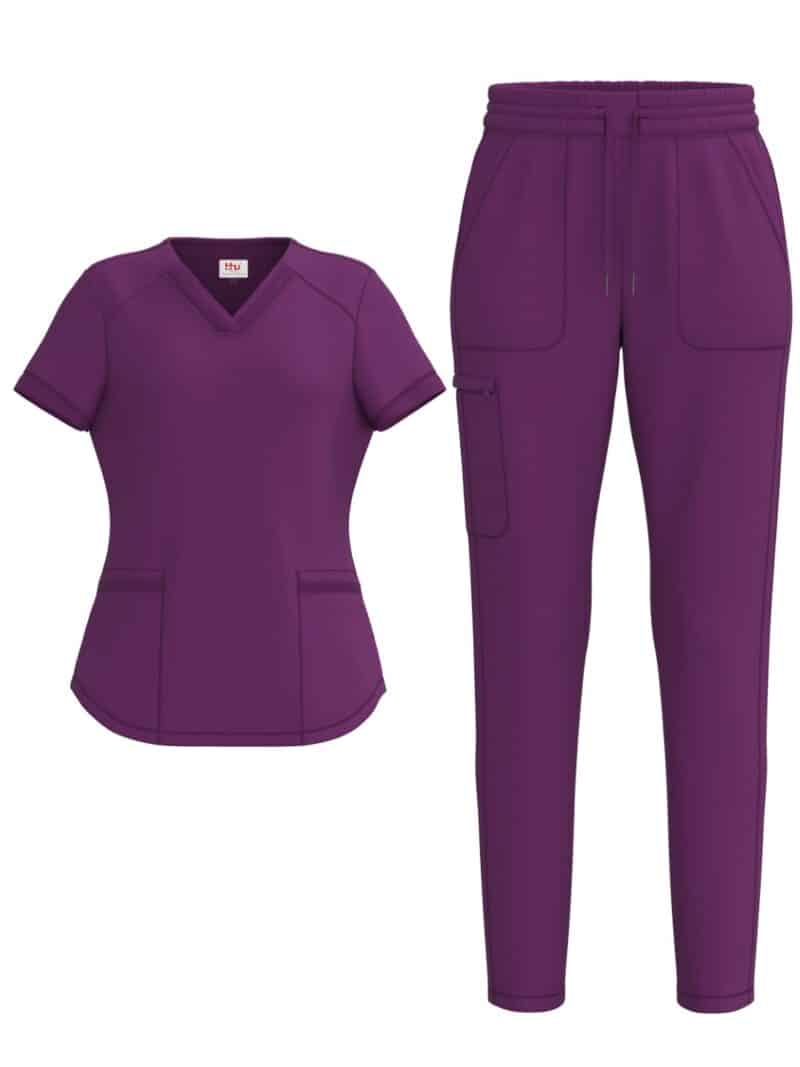 Ladies 4 Way Stretch Scrub Style #1151 Grape By Bhu