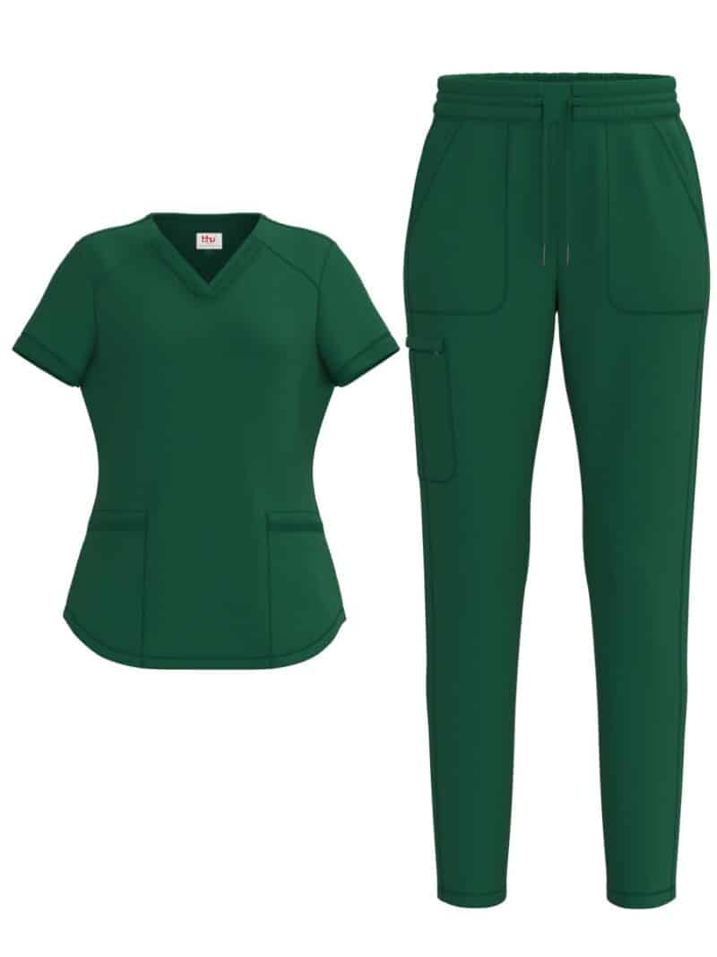 Ladies 4 Way Stretch Scrub Style #1151 Hunter Green By Bhu