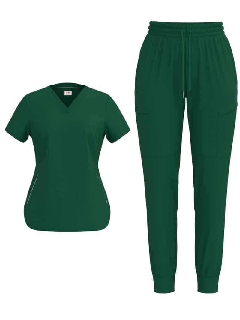 Ladies 4 Way Stretch Scrub Style #1152 Hunter Green By Bhu