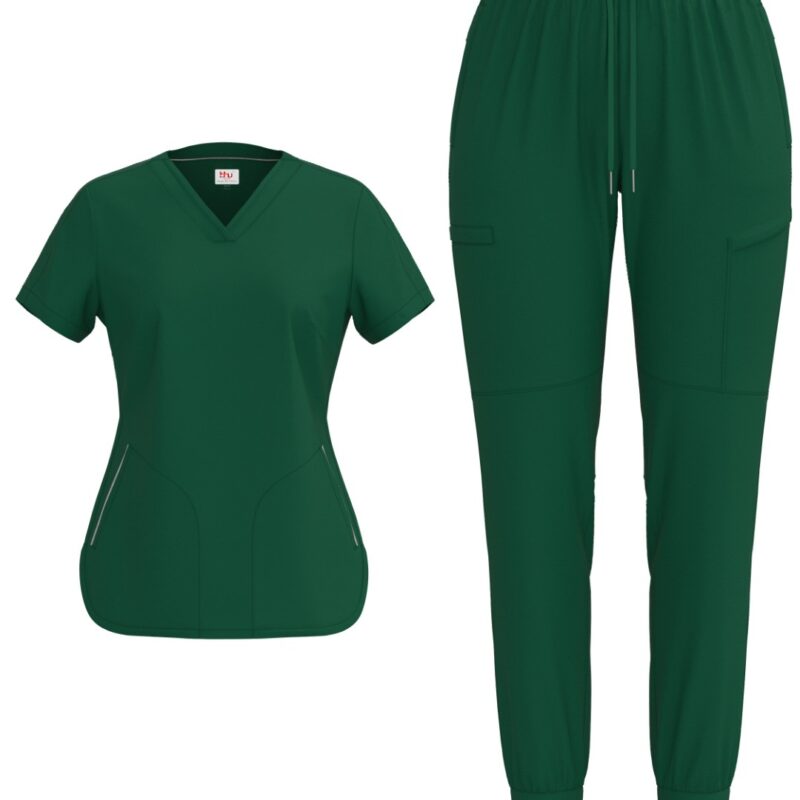 Ladies 4 Way Stretch Scrub Style #1152 Hunter Green By Bhu