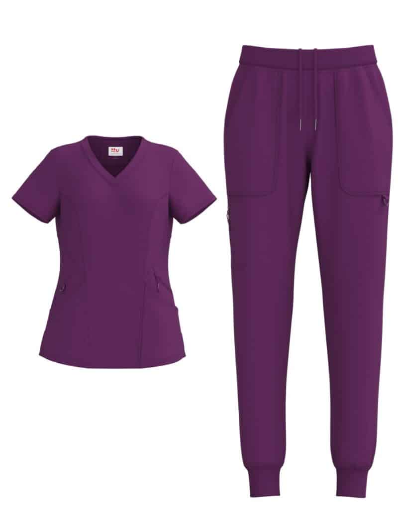 Ladies 4 Way Stretch Scrub Style #1153 Grape By Bhu