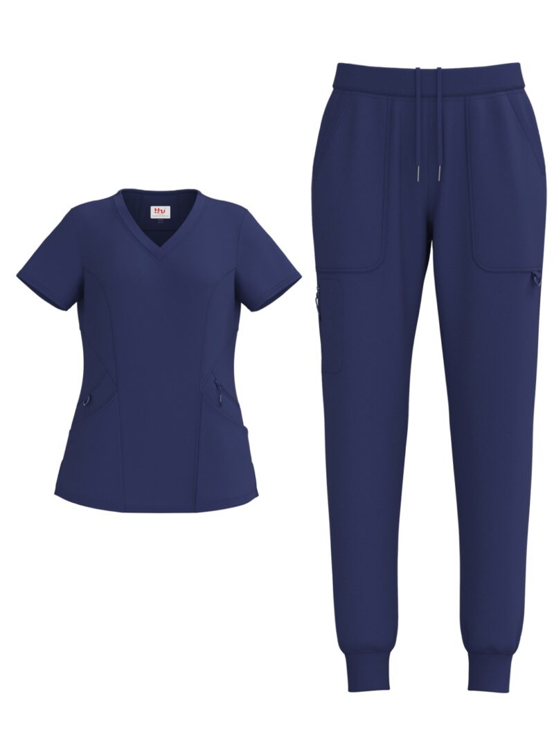Ladies 4 Way Stretch Scrub Style #1153 Navy By Bhu