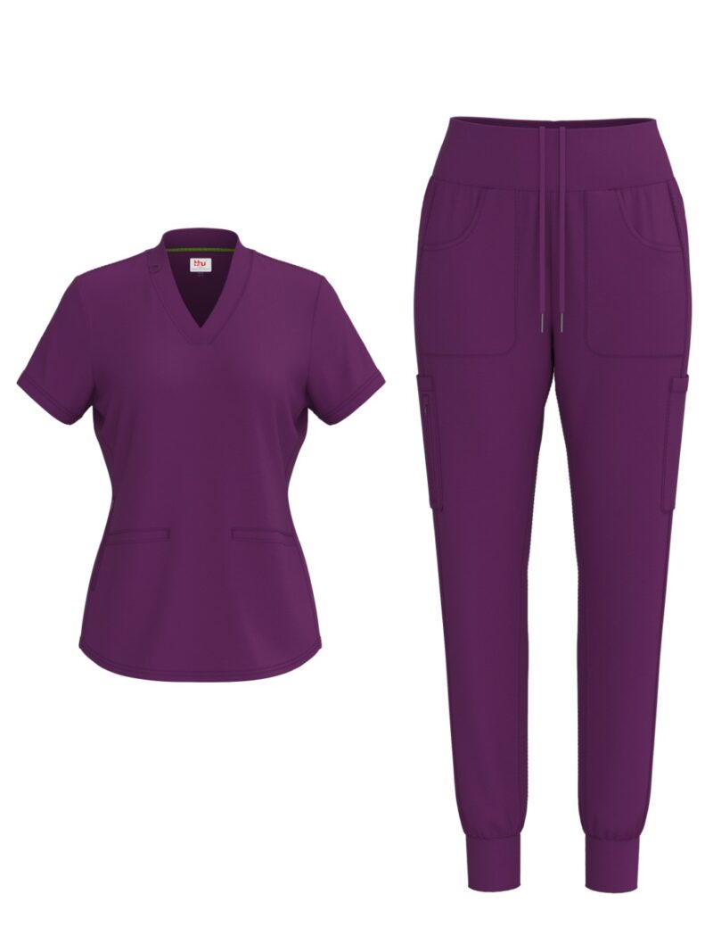 Ladies 4 Way Stretch Scrub Style #1154 Grape By Bhu