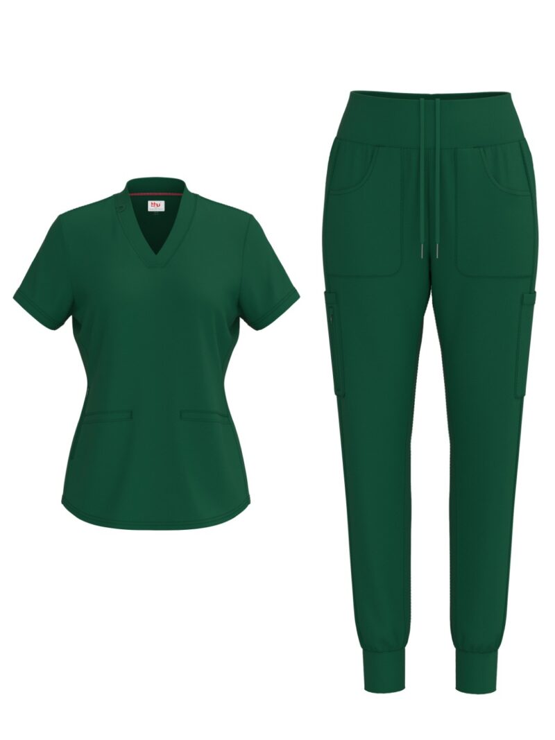 Ladies 4 Way Stretch Scrub Style #1154 Hunter Green By Bhu