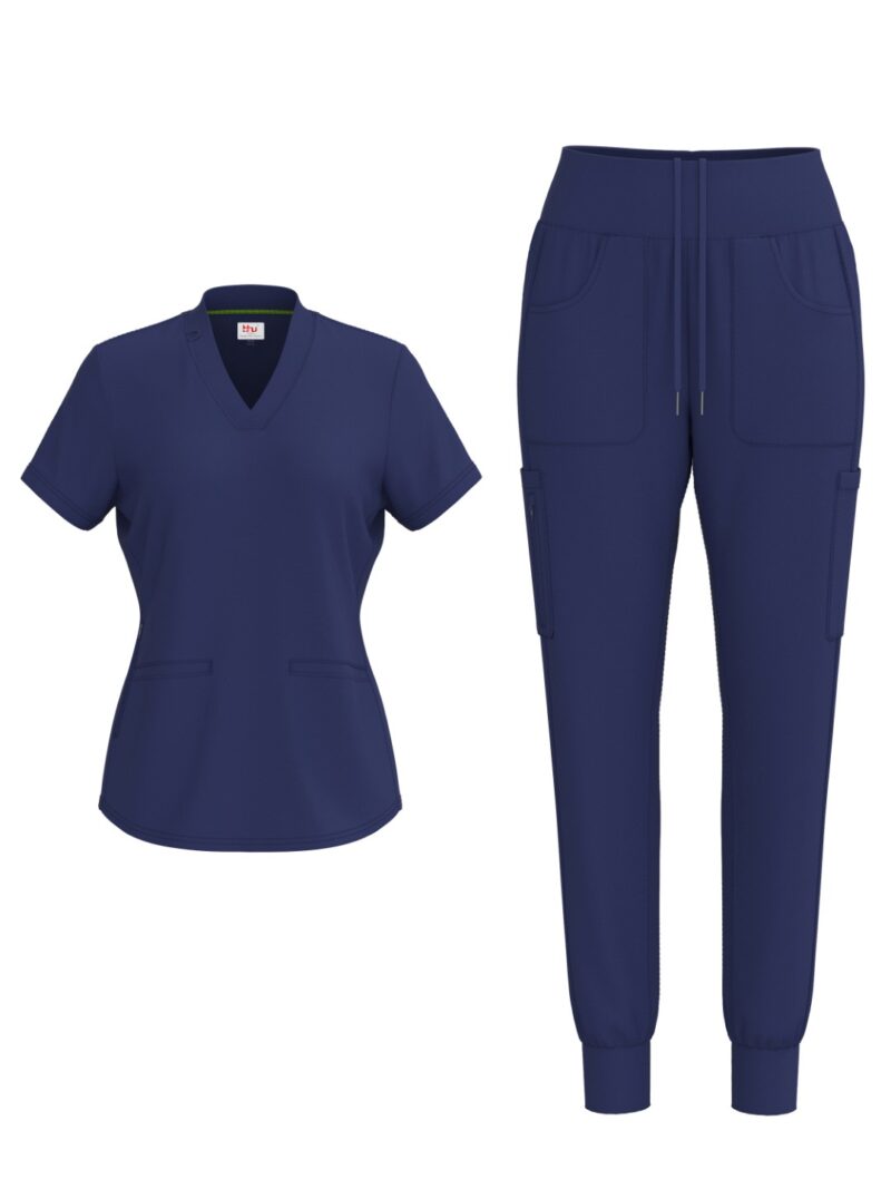 Ladies 4 Way Stretch Scrub Style #1154 Navy By Bhu