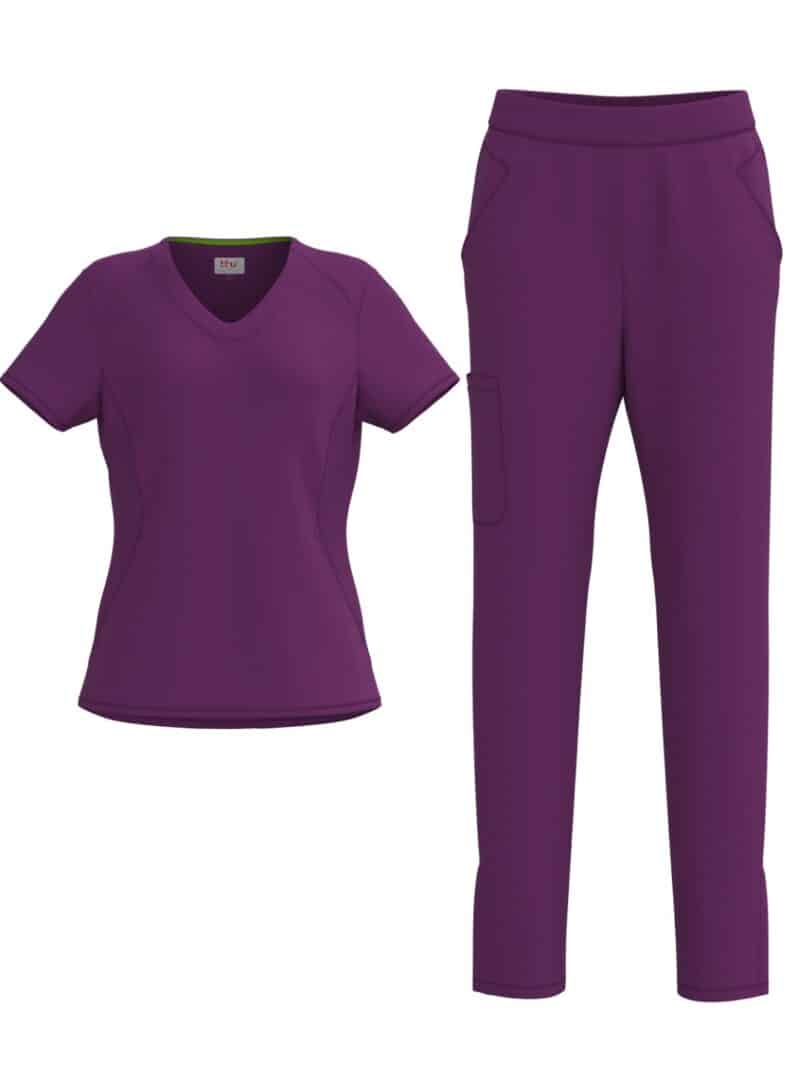 Ladies 4 Way Stretch Scrub Style #1155 Grape By Bhu